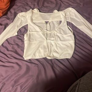 White long sleeve top